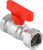 Кран шаровой FAR 3/4", ВР-накидная гайка EPDM, красн. бабочка, хром Кран шаровой FAR 3/4", ВР-накидная гайка EPDM, красн. бабочка, хром